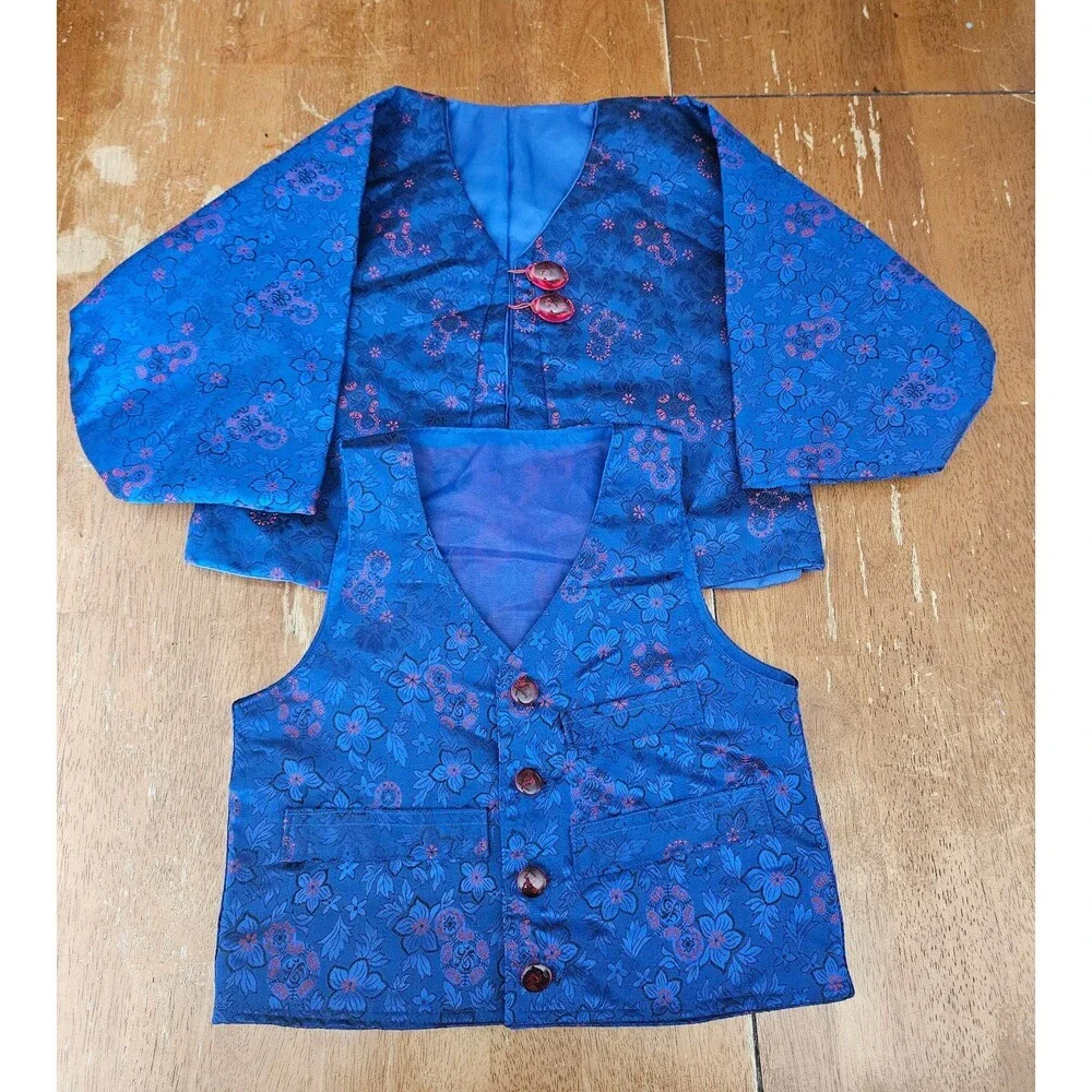 Kids Coat and Vest Blue and Red Size 5 Child Costume Dress Up Play